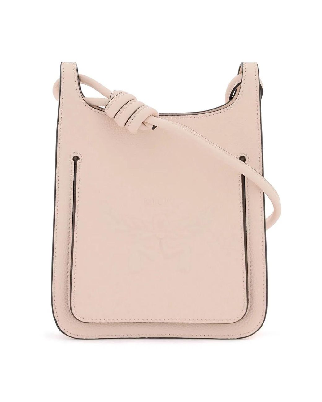 MCM Pink Mini Grainy Leather Hobo Handbag