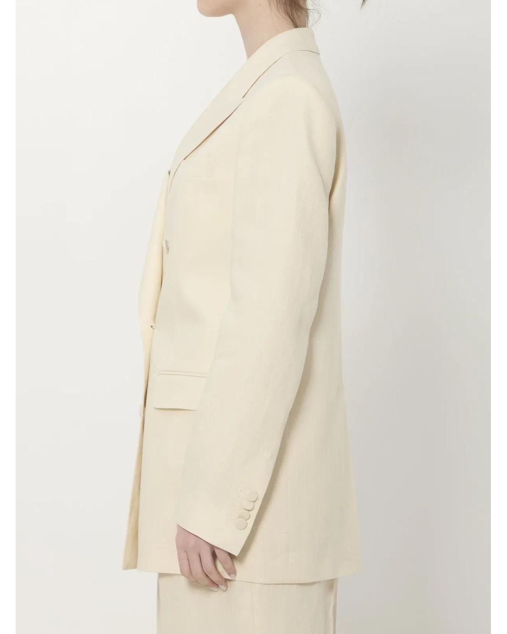 Tagliatore Natural Double-Breasted Linen J-Jasmin Jacket