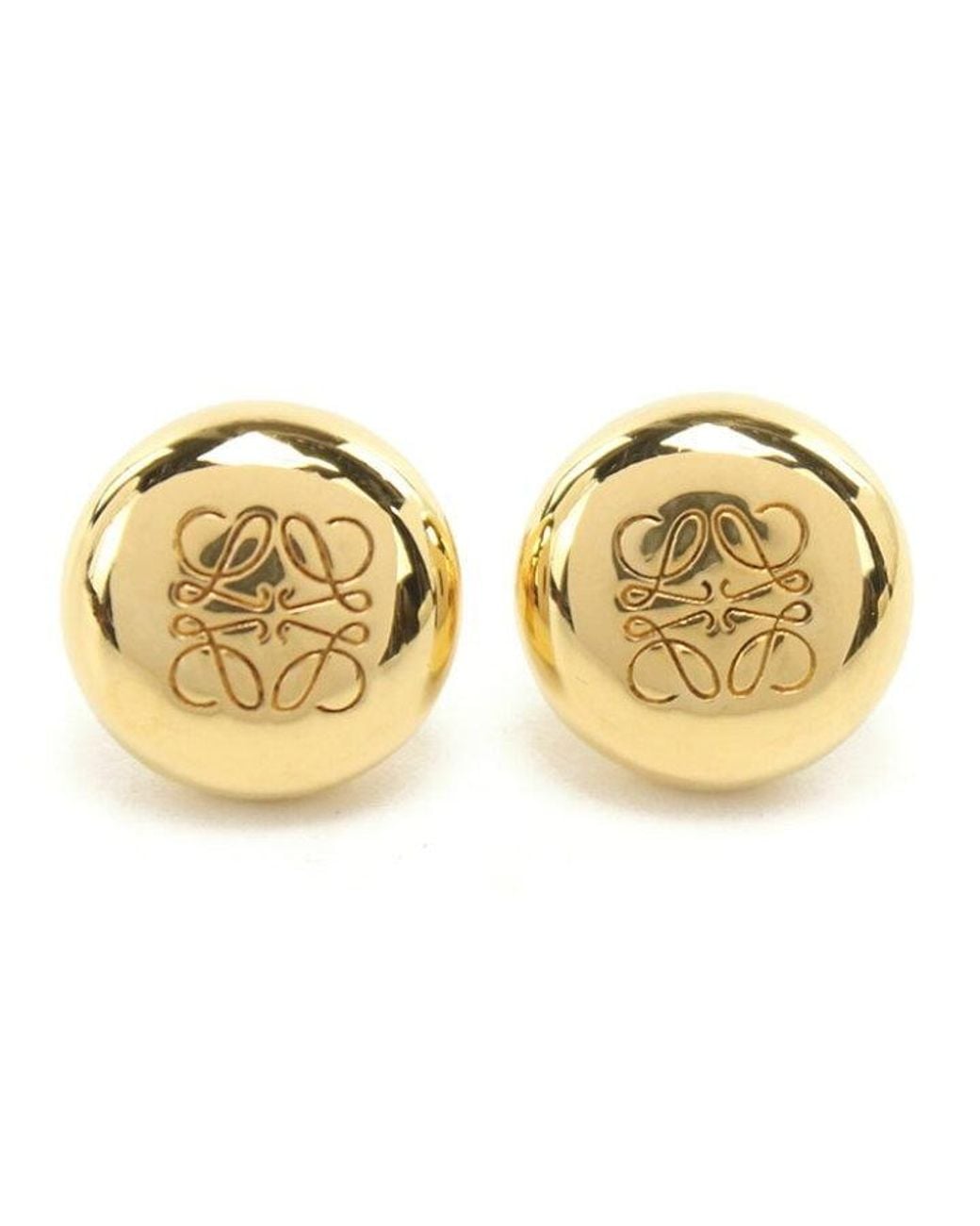 Loewe Metallic Anagram Loog-Engraved Earrings
