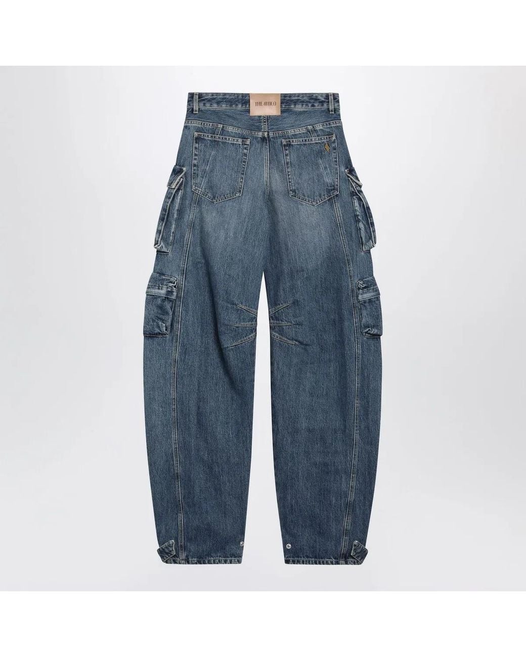 The Attico Blue Fern Washed Cargo Trousers