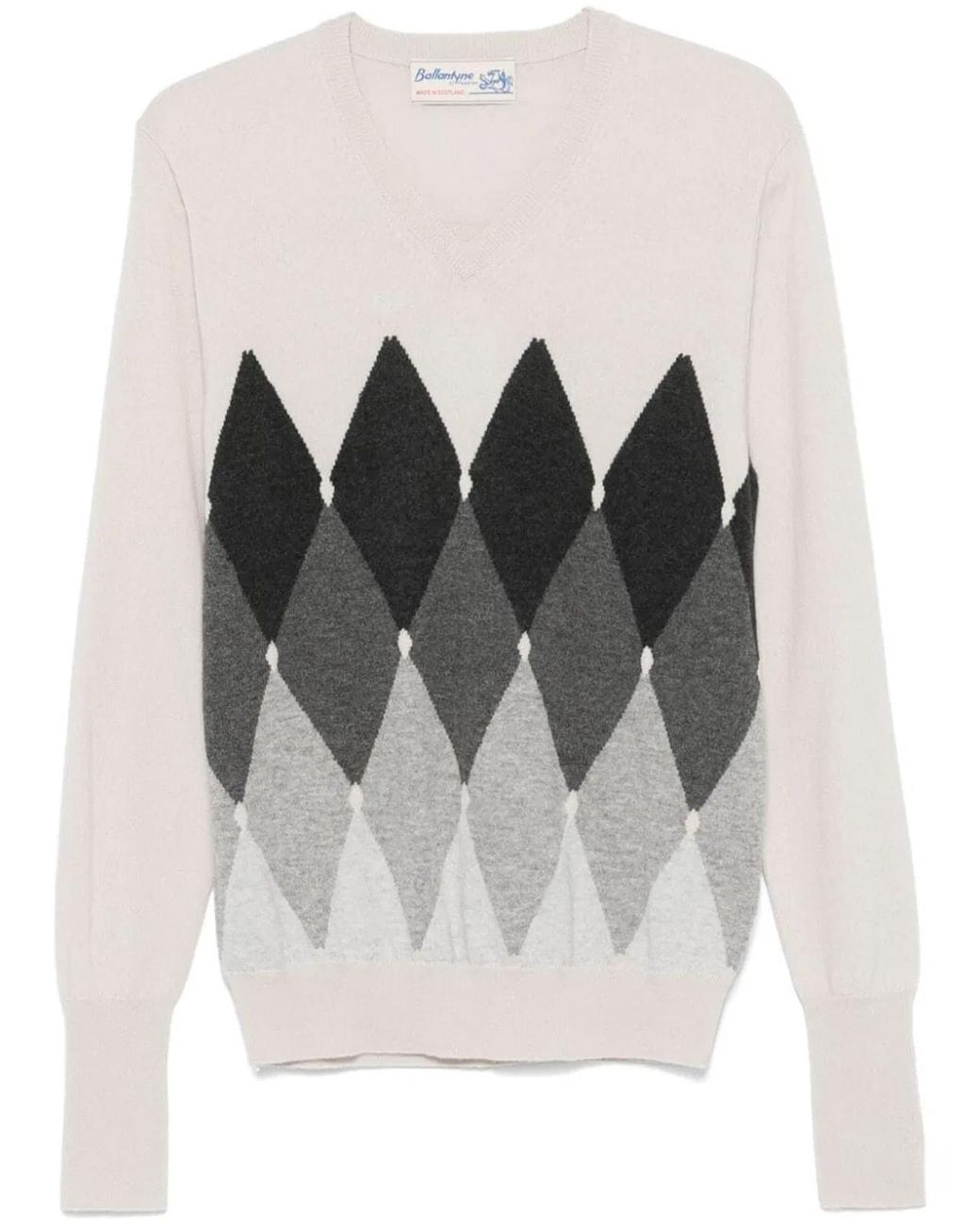 Ballantyne Gray V Neck Pullover for men
