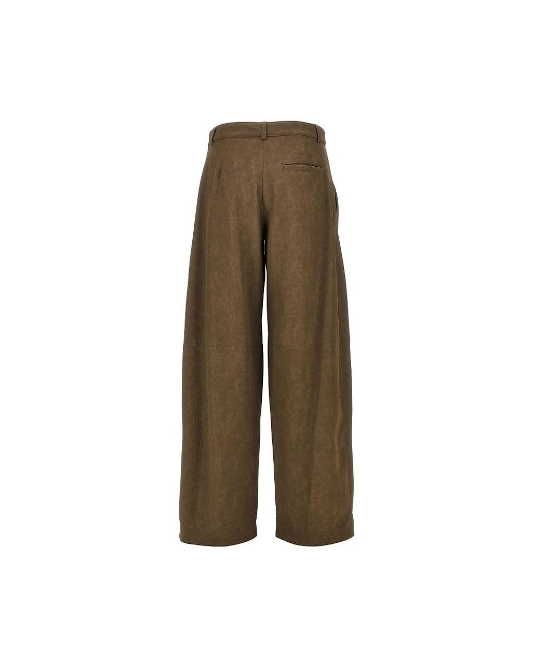 Pinko Green Nubuck-Effect Fabric Pants