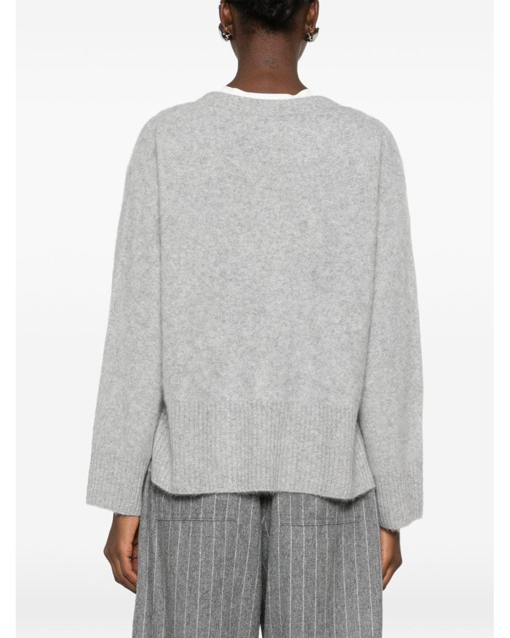 C.t. Plage Gray Wool V-Necked Jumper