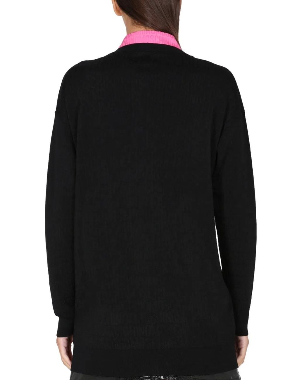 Moschino Couture Black Cardigan With Logo