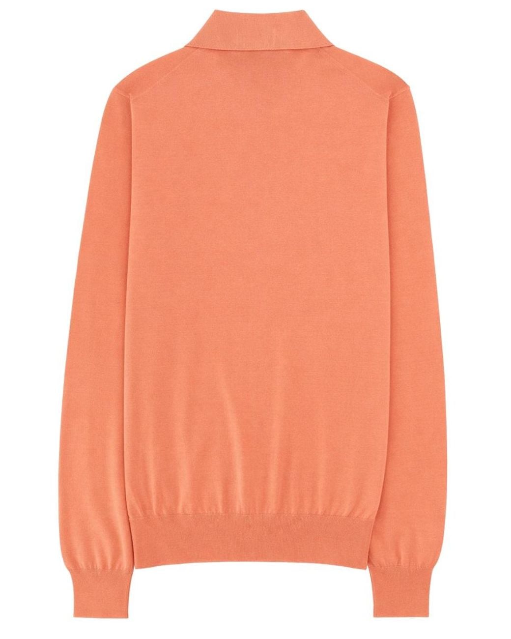 Brunello Cucinelli Orange Cotton Knit Polo Shirt for men