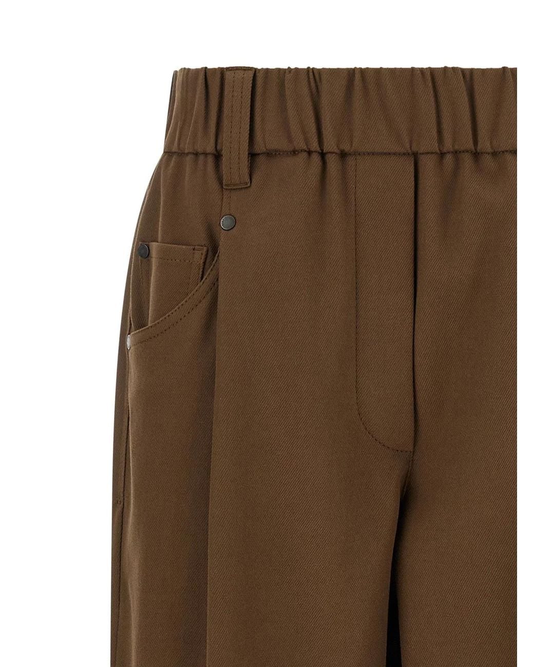 Brunello Cucinelli Brown Cotton Casual Pants