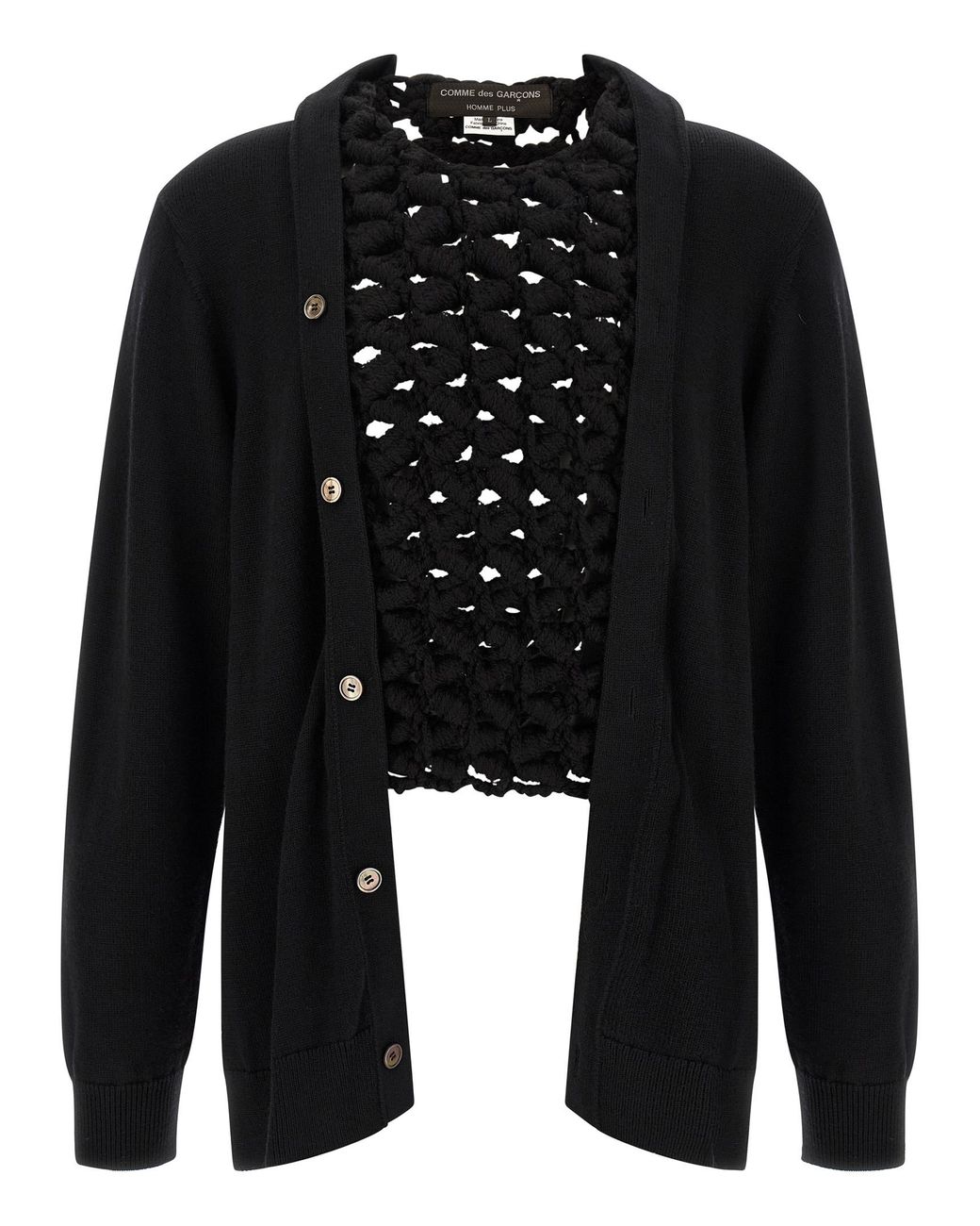 Comme des Garçons Black Comme Des Garçons Homme Plus Woven Insert Cardigan for men