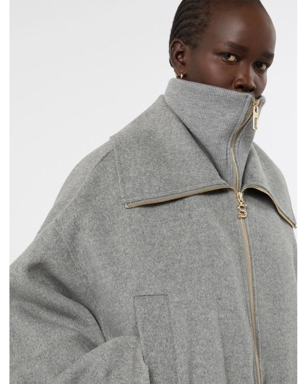 Max Mara Gray Bomber