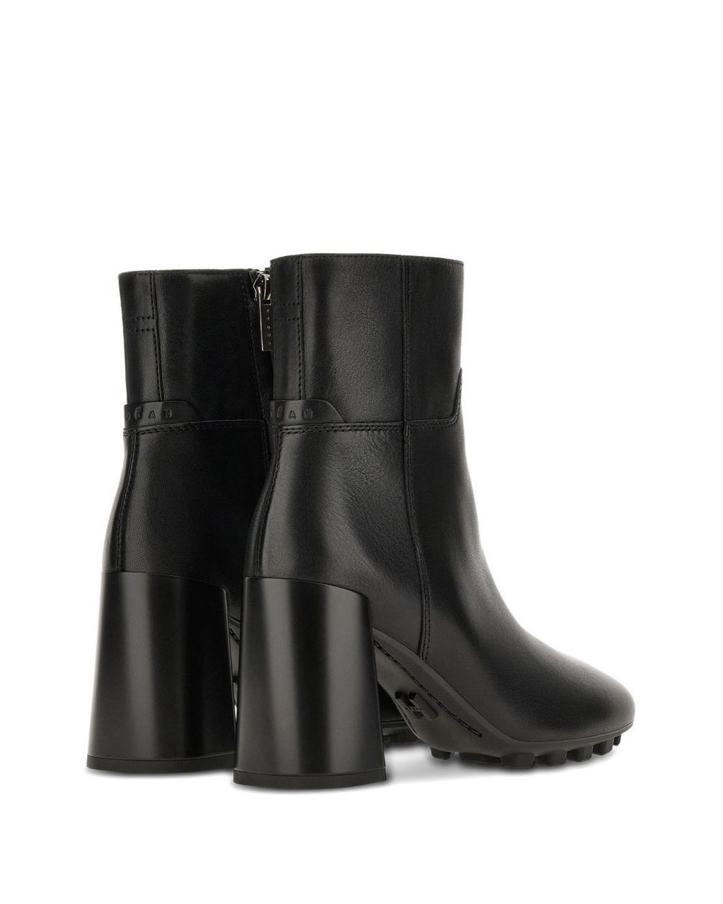 Hogan Black H695 Leather Ankle Boots