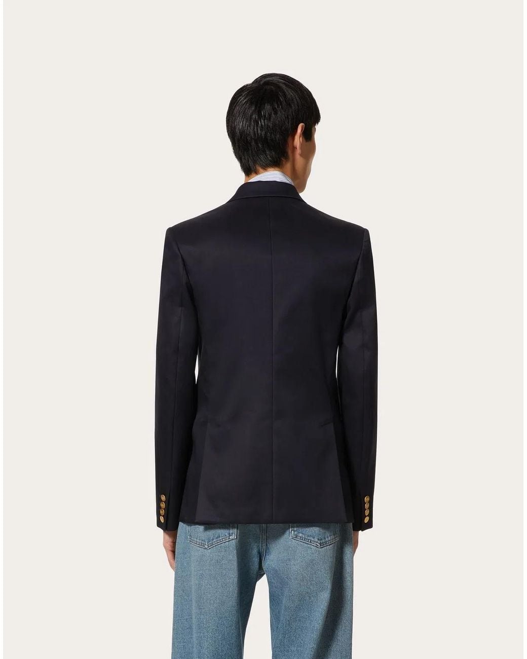 Valentino Blue Giacca M/Petto Semifoderata for men