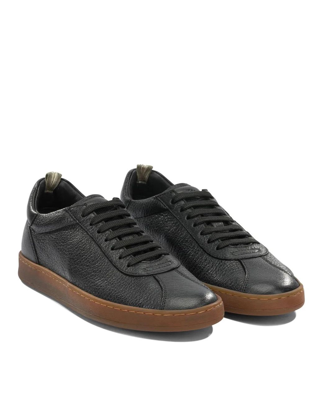 Officine Creative Black Halo 001 Leather Rubber Low-Top Sneaker for men