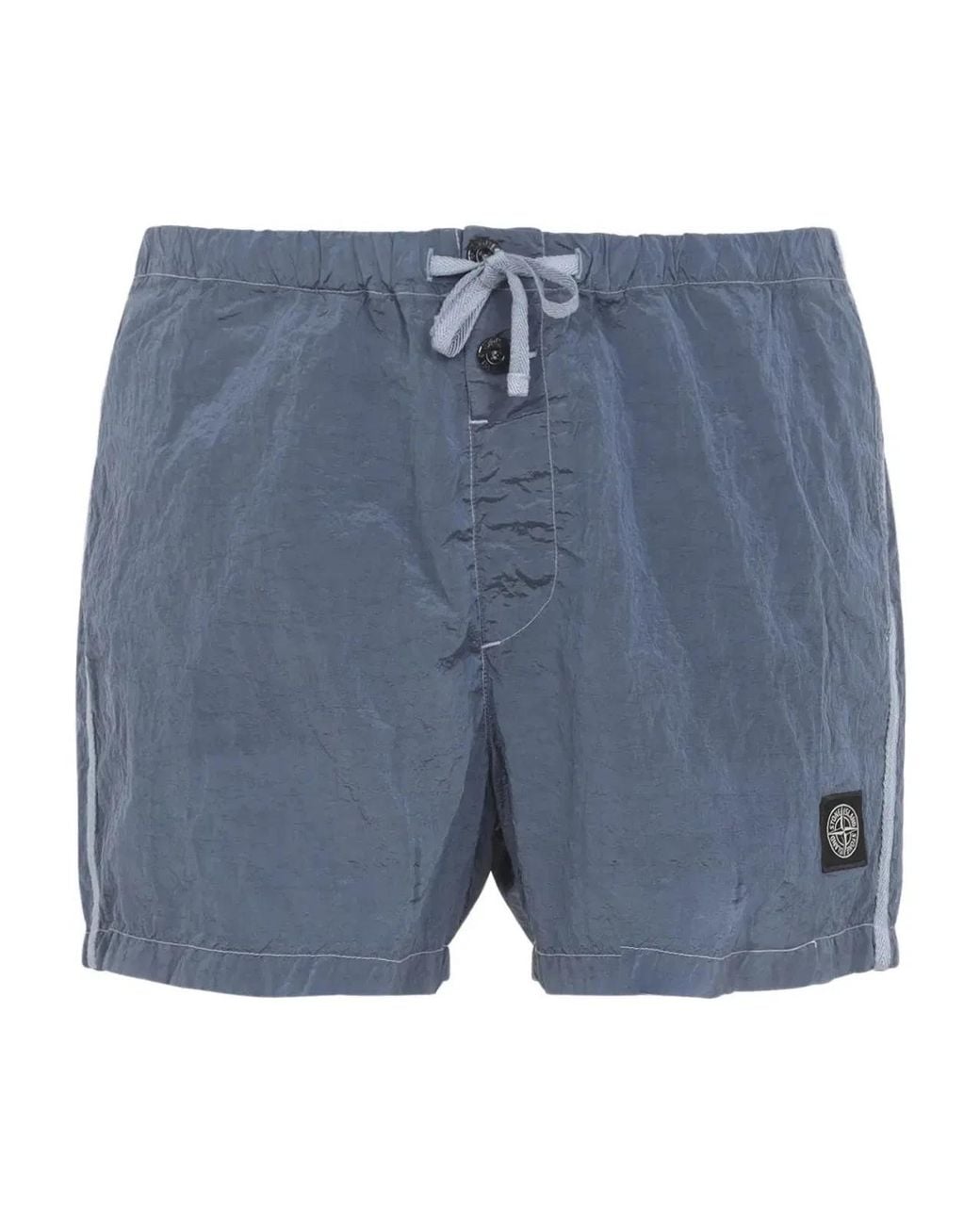 Stone Island Blue Swimsuit With Adjustable String for men