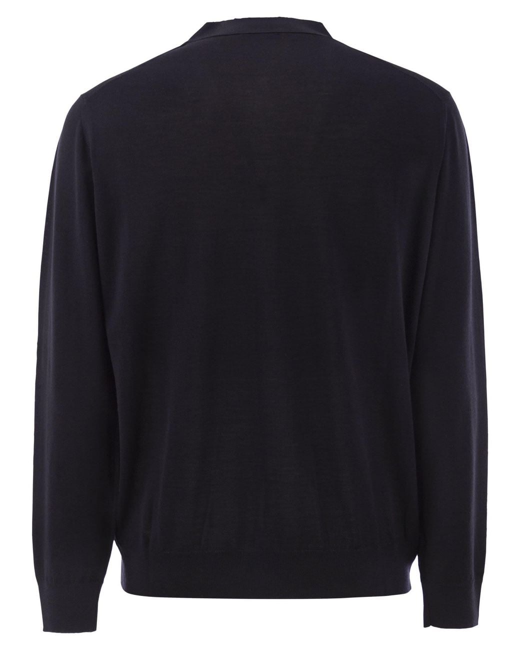 Alpha Studio Blue Extrafine Merino Wool V-Neck Cardigan for men