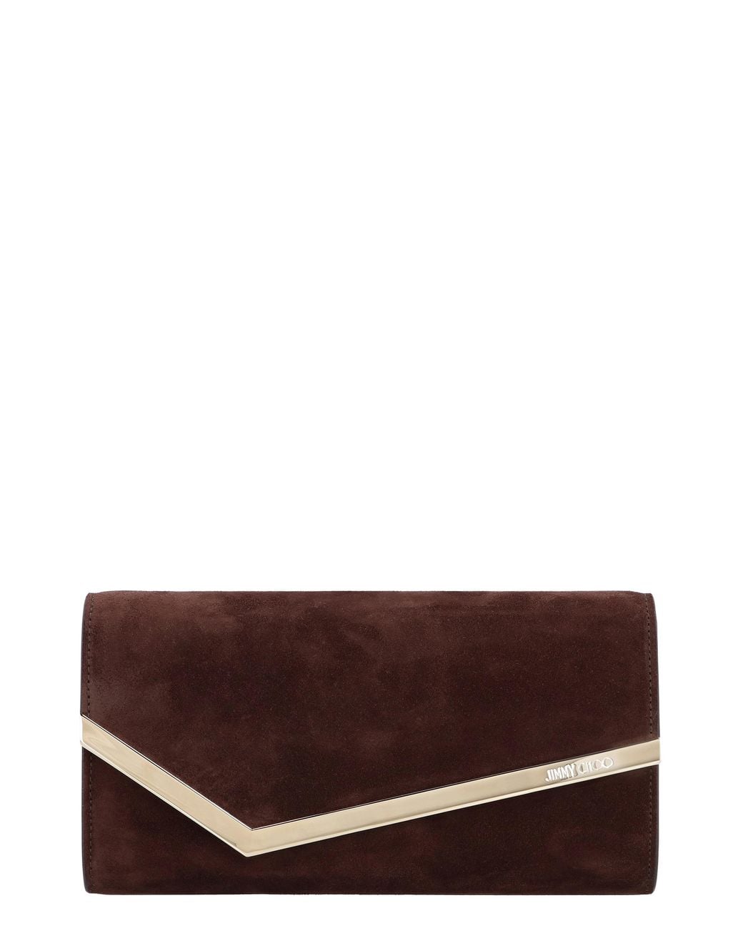 Jimmy Choo Brown Emmie Suede Clutch