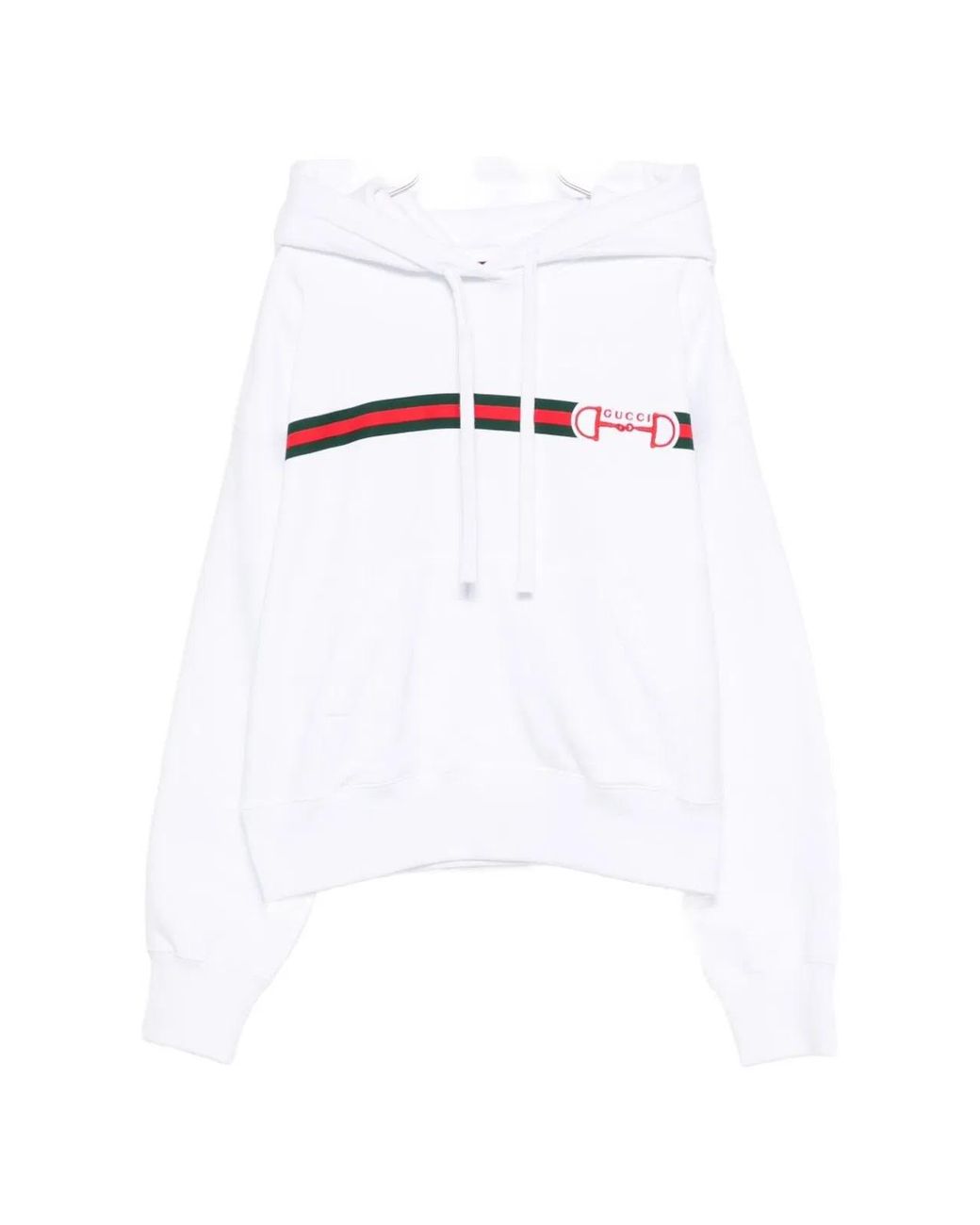 Gucci White Logo Cotton Hoodie