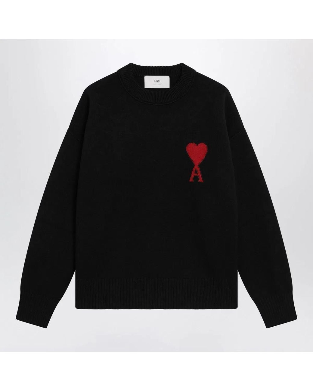 AMI Black Ami De Coeur Virgin Wool Sweater