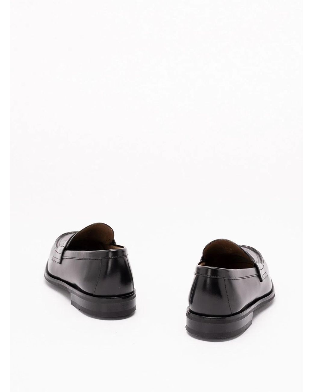 Prada Black Brushed Leather Loafers for men