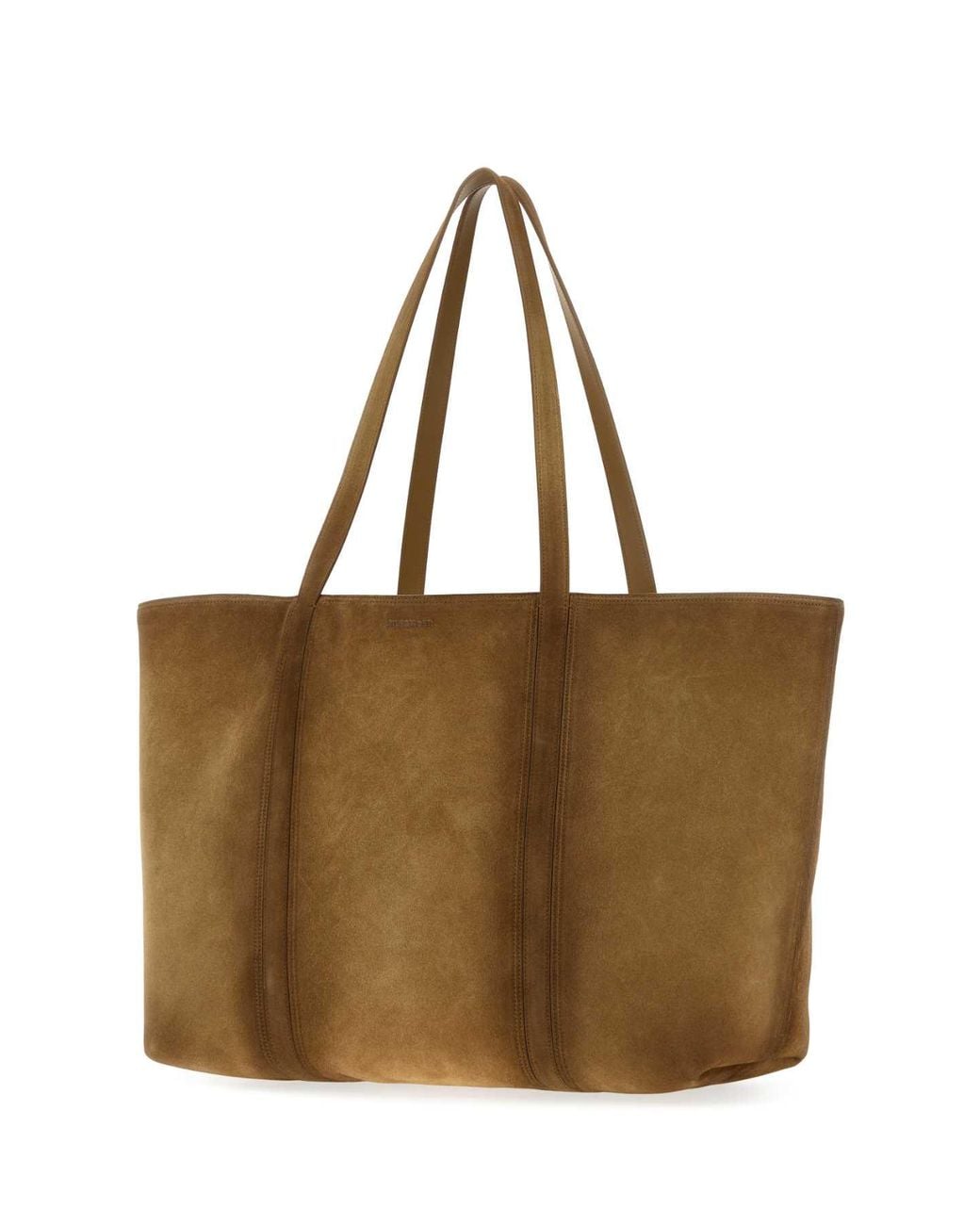 Jil Sander Brown Biscuit Suede Foro Shopping Handbag