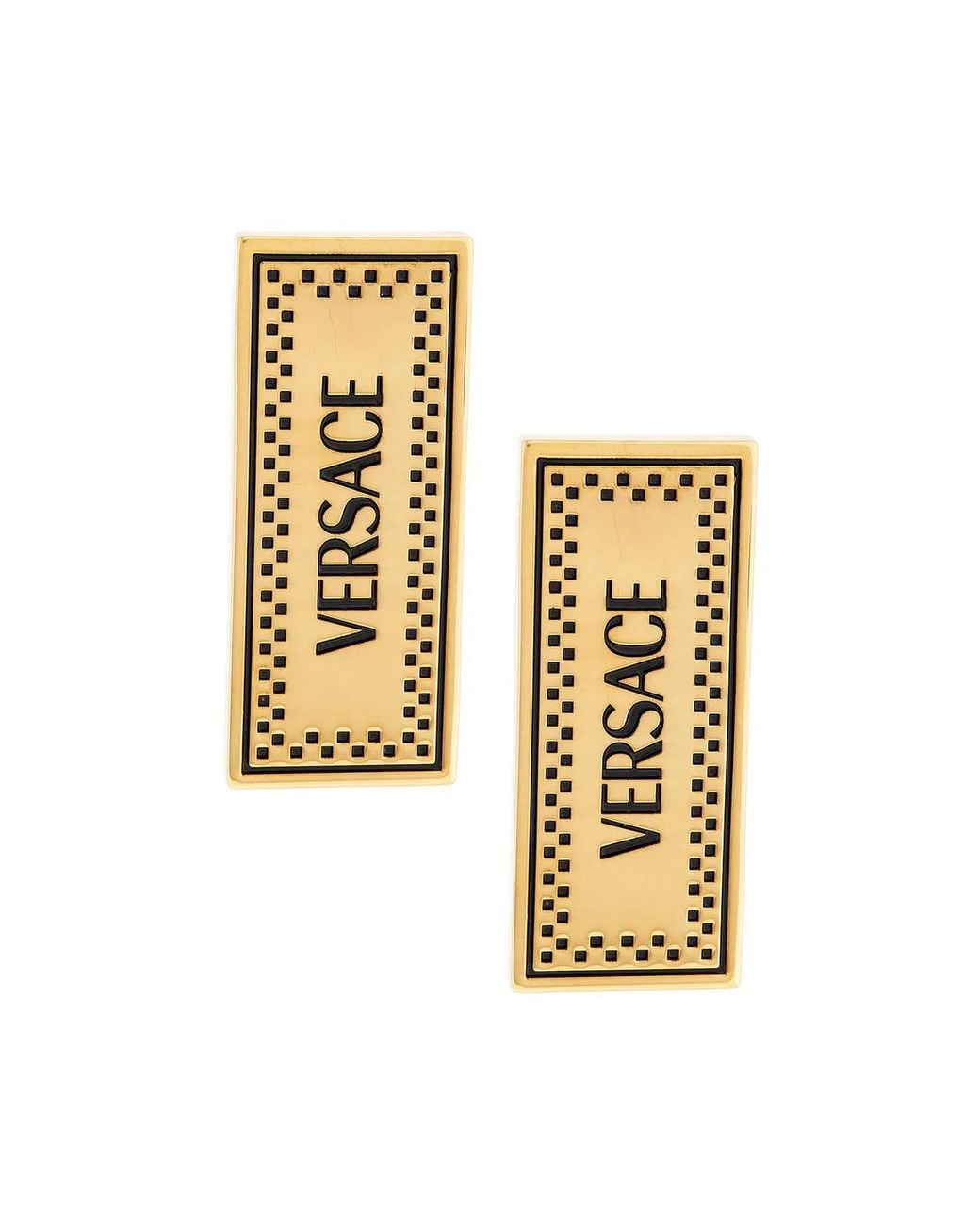 Versace Metallic 90S Logo Earrings