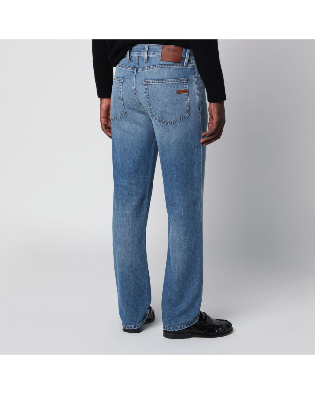 Zegna Blue Light Faded Roccia Jeans for men