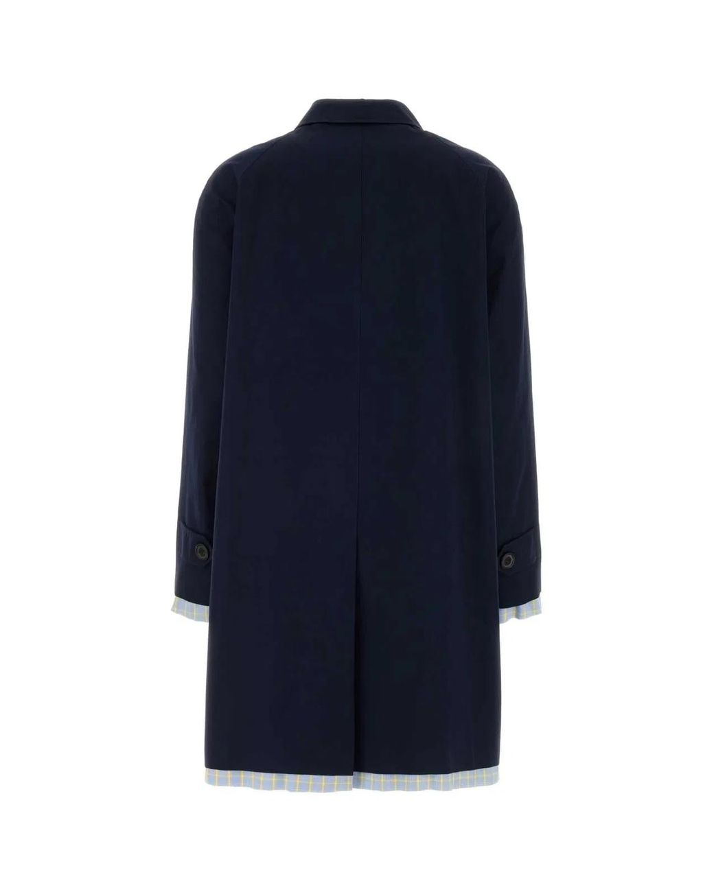 Miu Miu Blue Dark Poplin Trench Coat