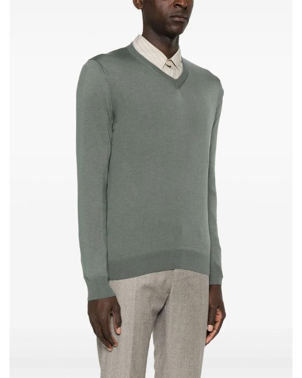 Colombo Gray Ma00058256Ja V Neck Sweater for men