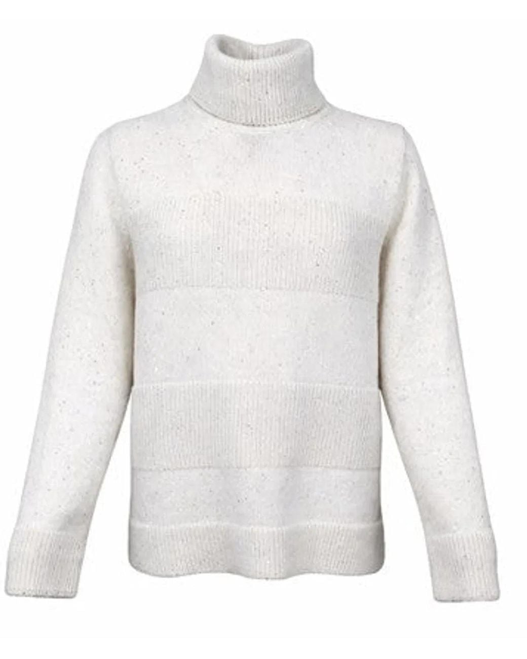 D.exterior White Chalk Wool Sweater