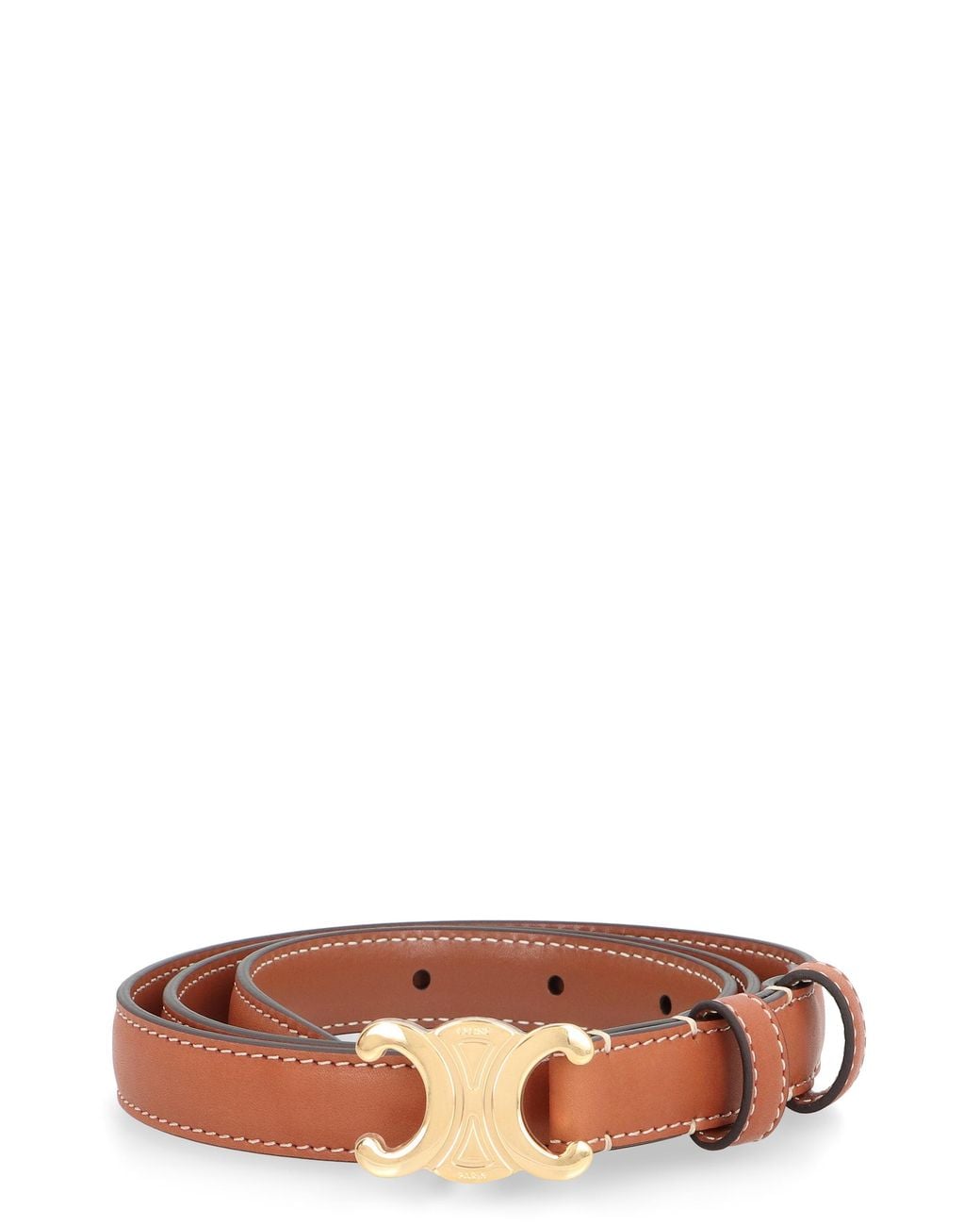 Céline Brown Mini Triumph Leather Belt