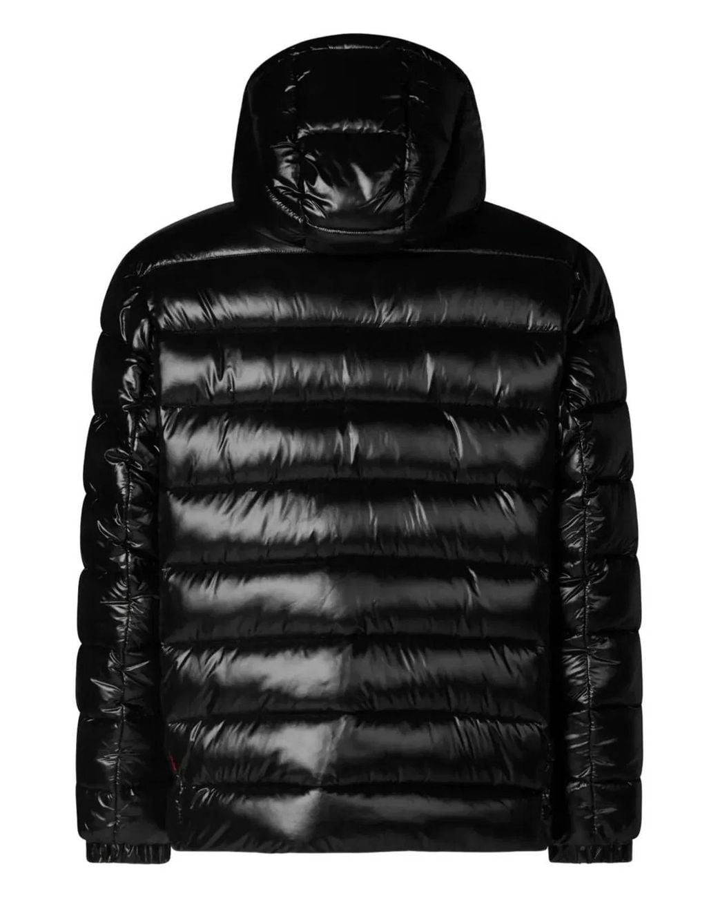 Save The Duck Black Florian Down Jacket With Lacquered Finish And Removable Hood for men