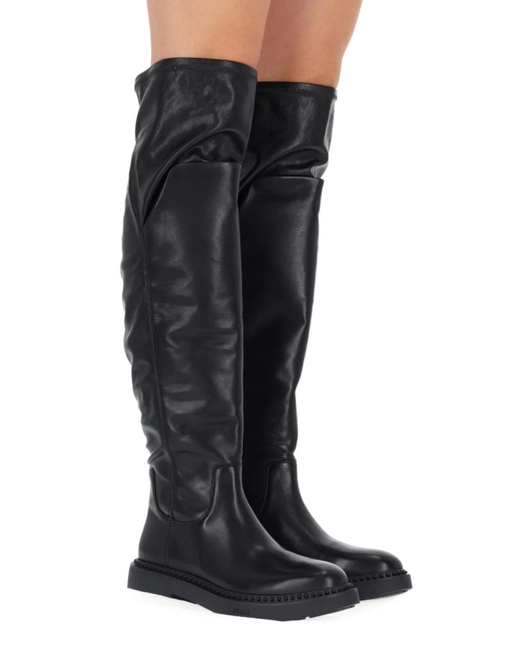 Ash Black Calf Leather Boots