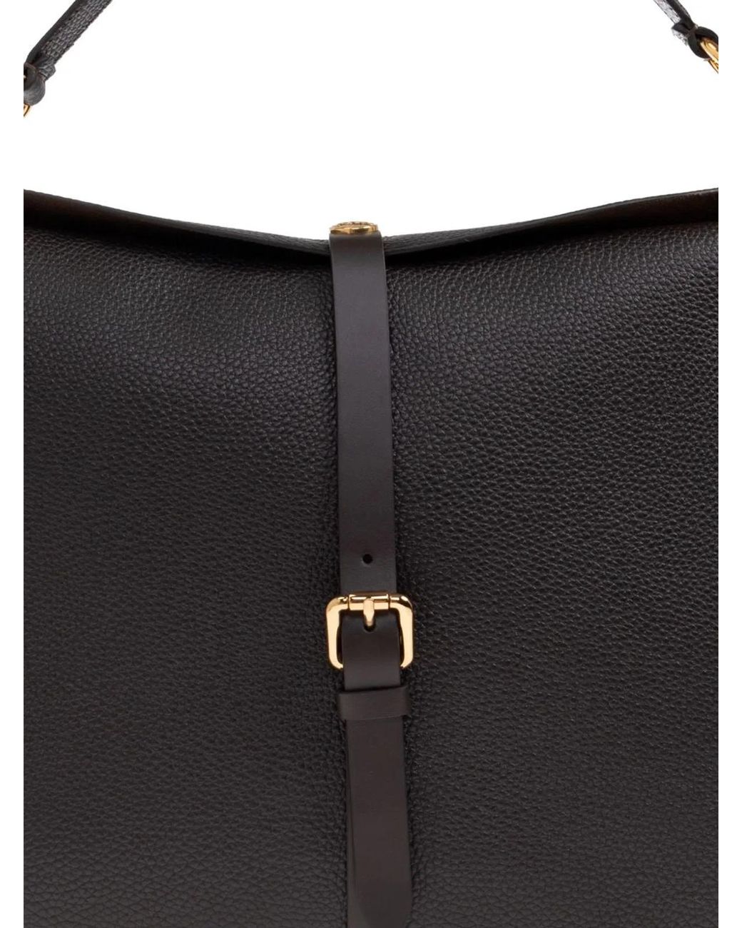 Etro Black Buckle-Fastening Extra-Large Leather Shoulder Bag
