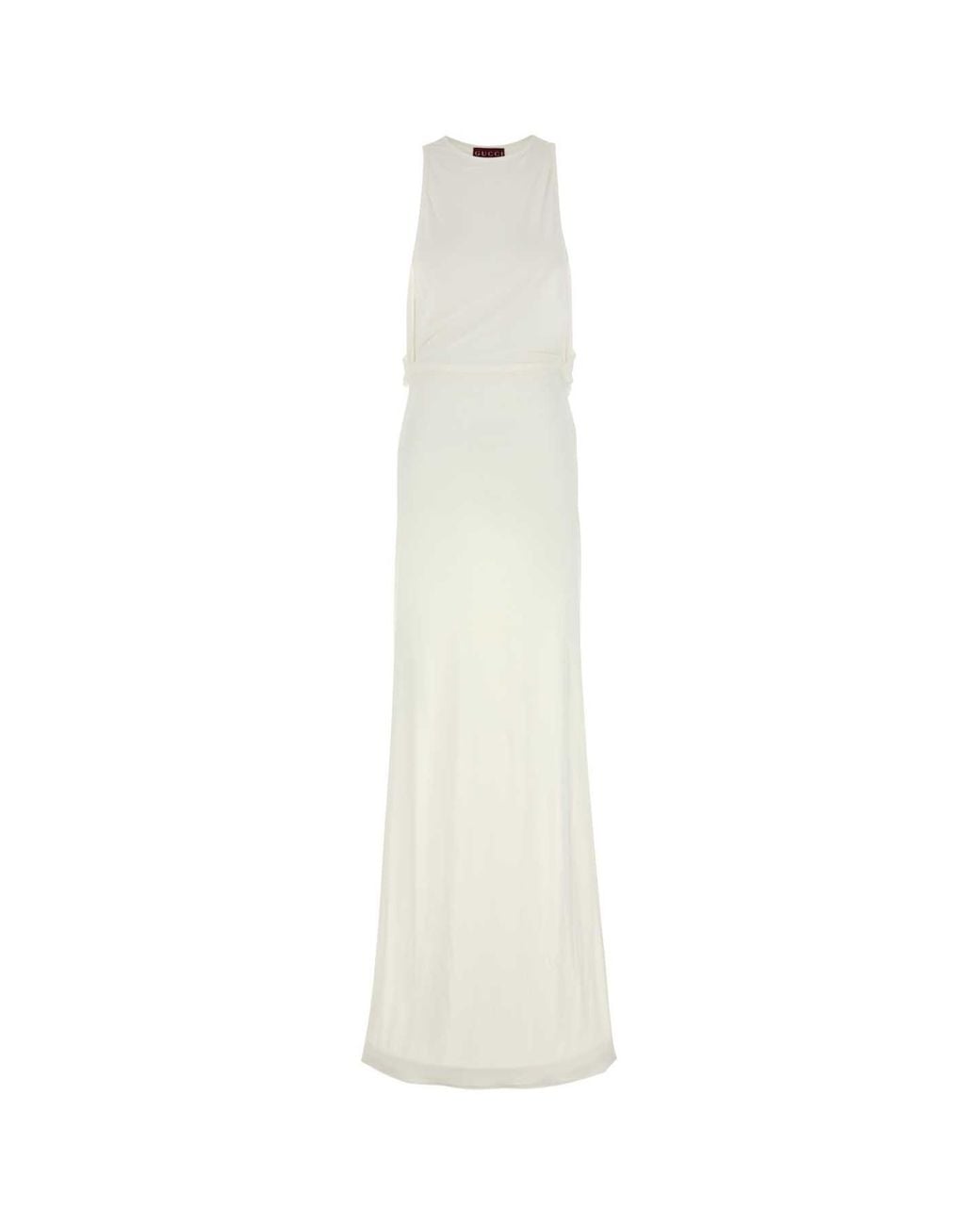 Gucci White Crepe Long Dress Top