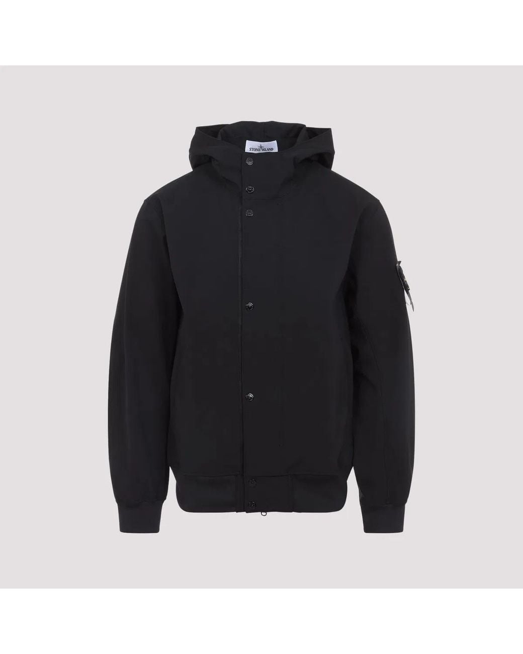 Stone Island Blue Jacket With Hood And Water- And Wind-Resistant Membrane for men