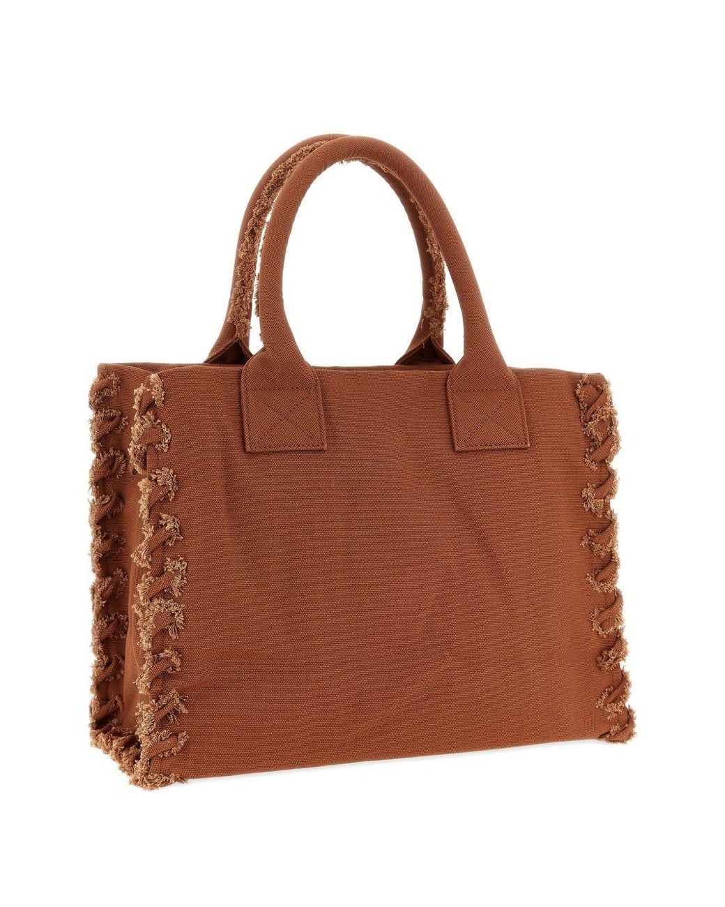 Pinko Brown Canvas Tote Bag