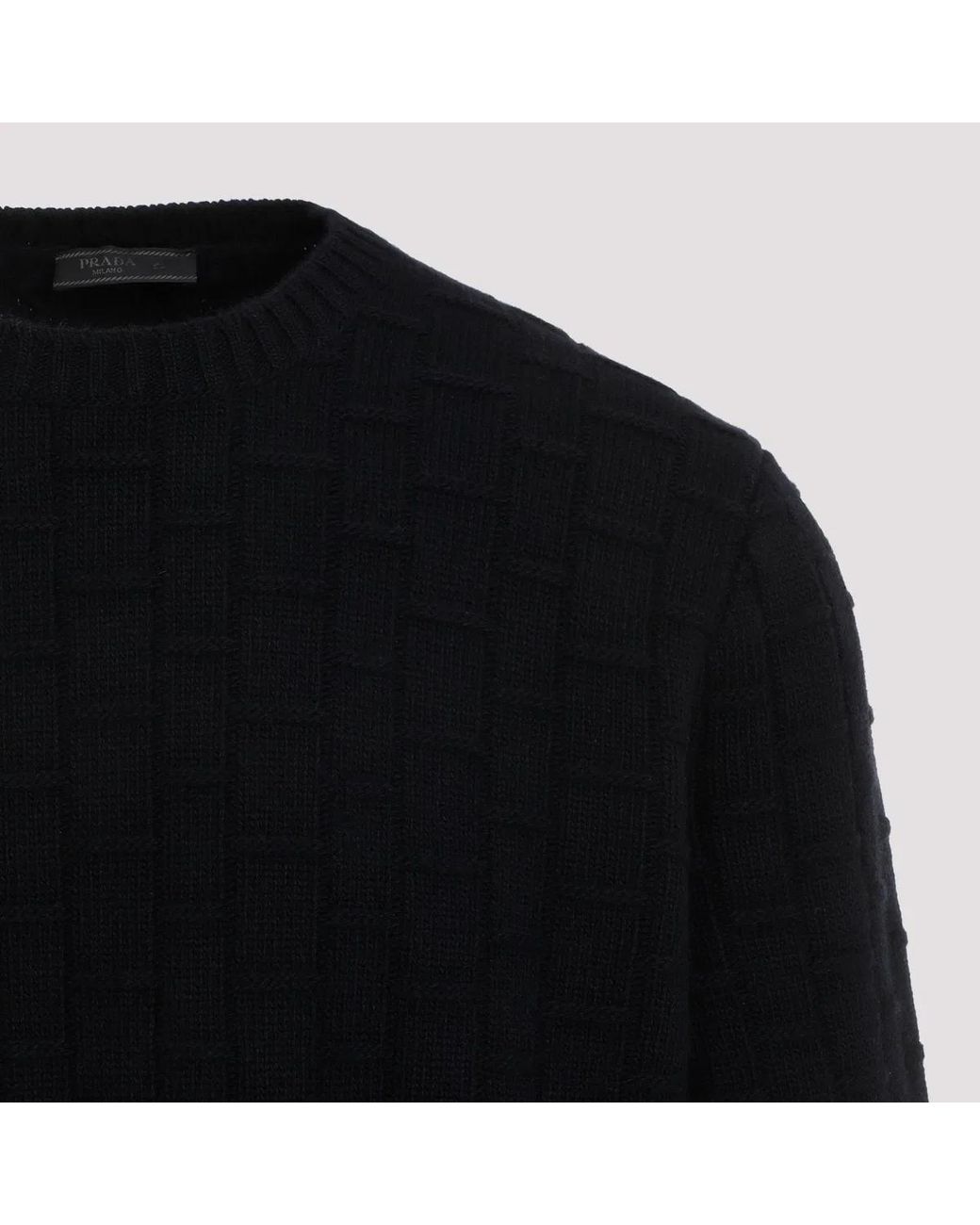 Prada Black Crewneck Pullover Sweater for men