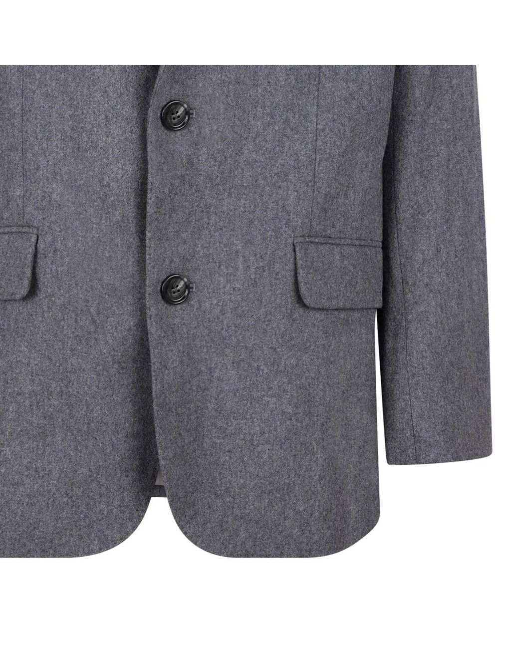 AMI Gray Doublebreasted Wool Jacket for men