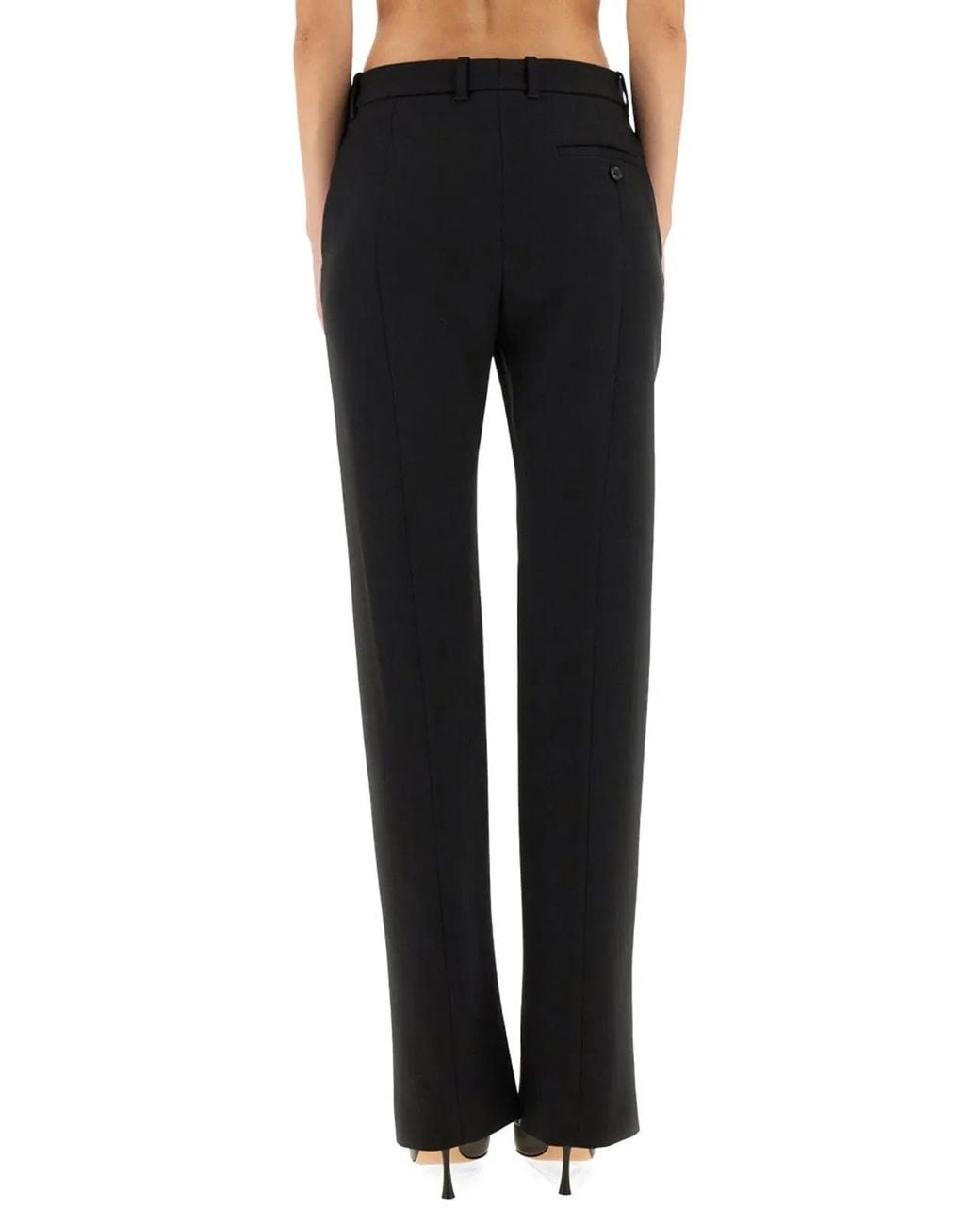 McQueen Black Wool Gabardine Tailored Pants