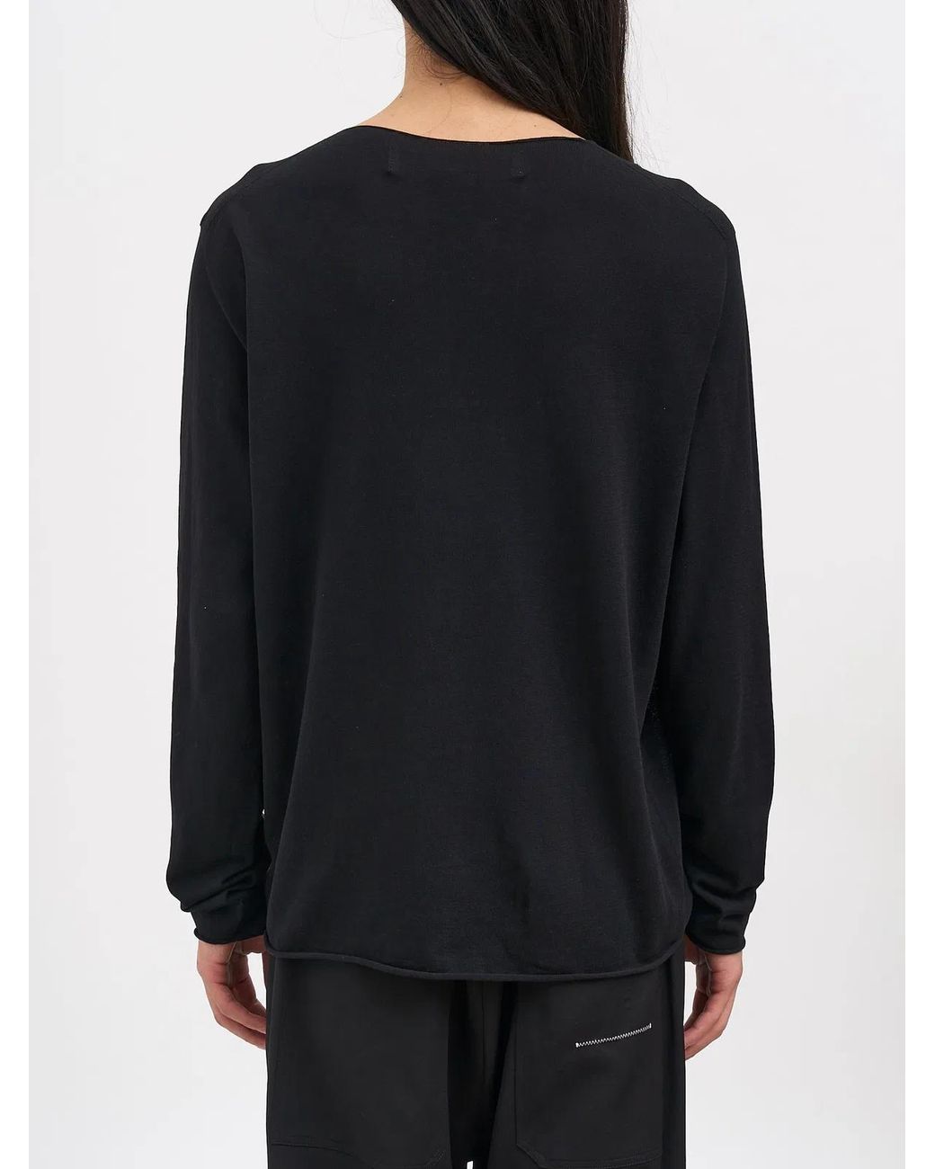 Isabel Benenato Black Cotton Sweater With Print for men