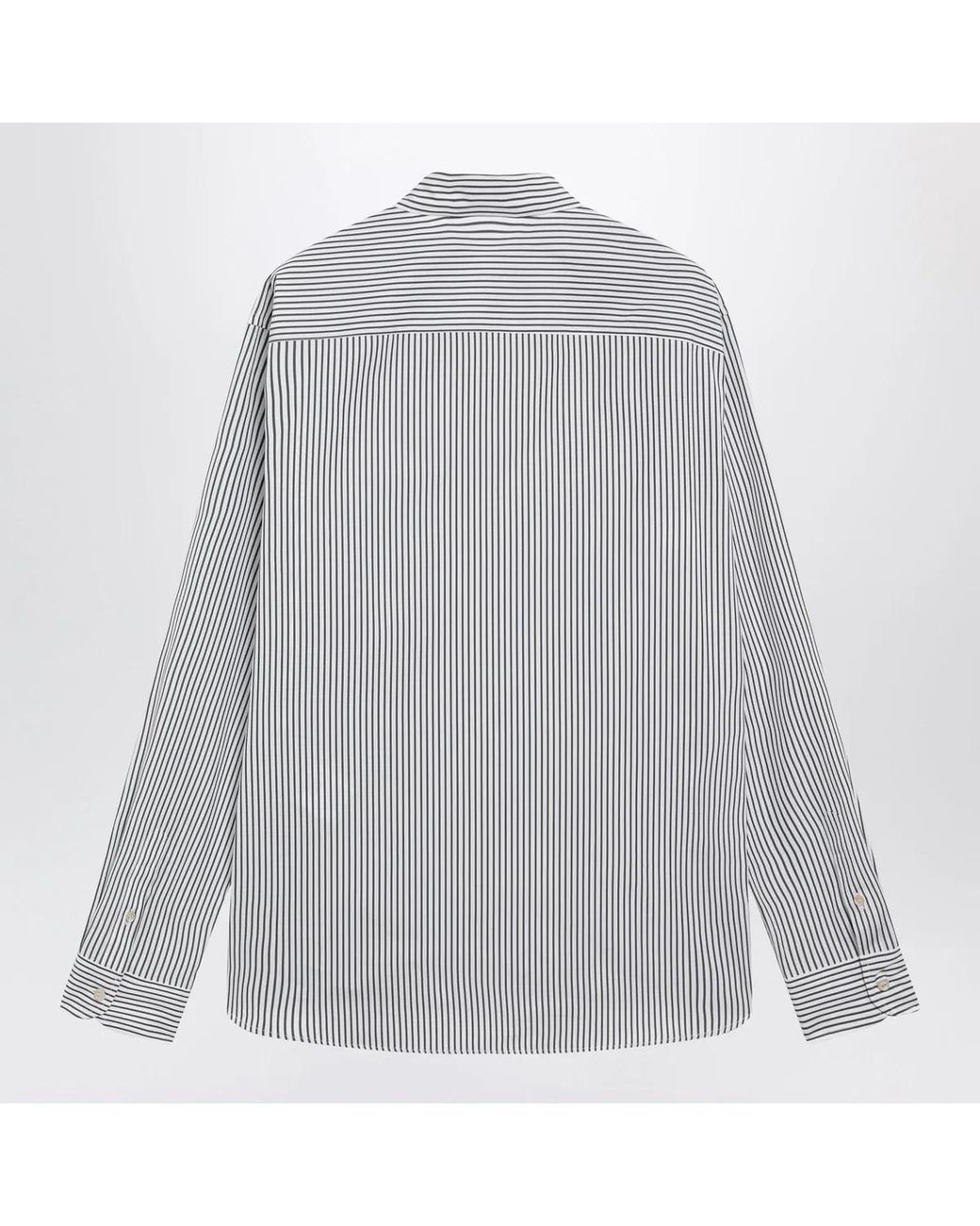 Valentino Gray Ivory/ Striped Shirt With Vlogo for men