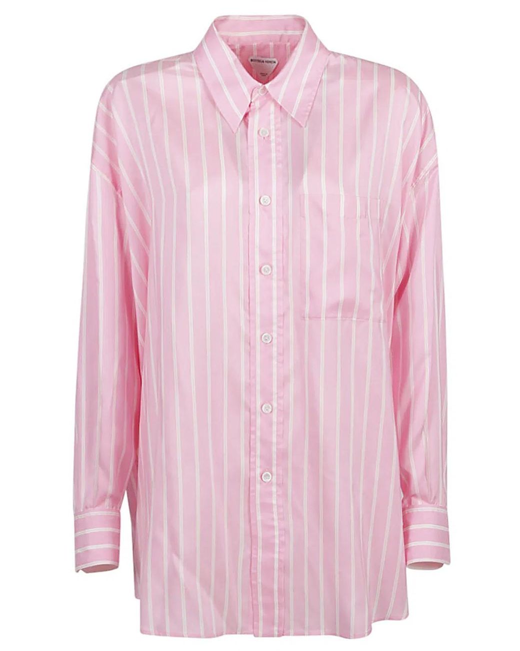 Bottega Veneta Pink Striped Silk Shirt