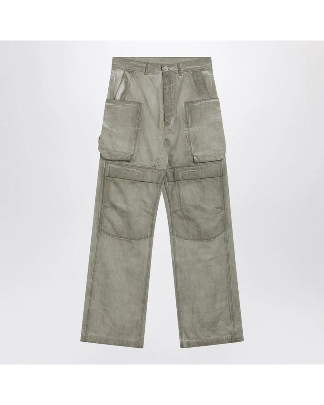 Rick Owens Gray Sand Vintageeffect Cargo Trousers for men