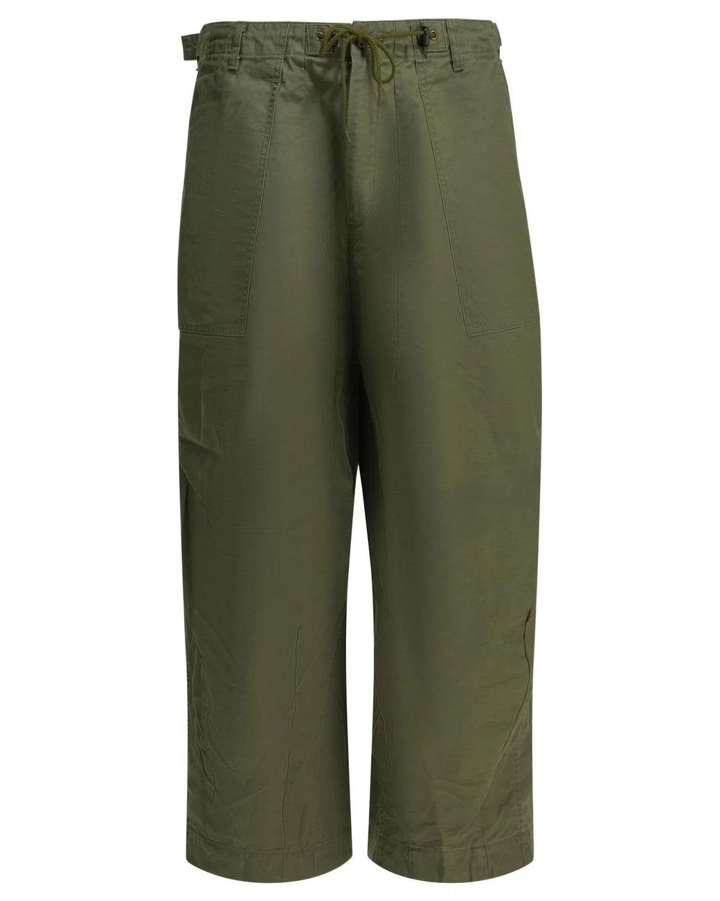 Needles Green Fatigue Cotton Parachute Pants for men