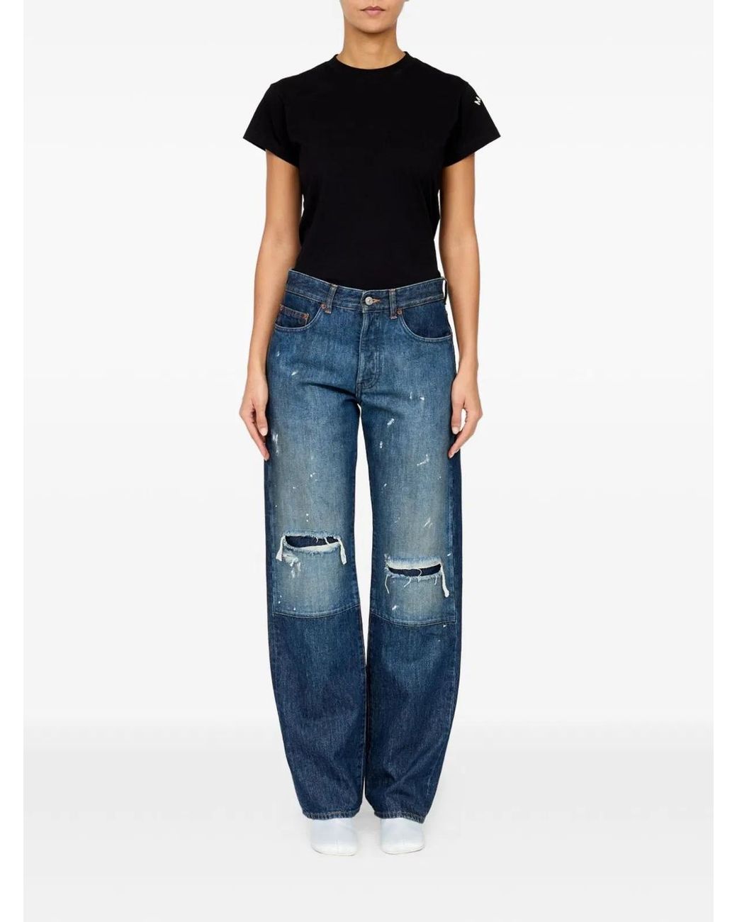 MM6 by Maison Margiela Blue Barrel Denim Cotton Jeans