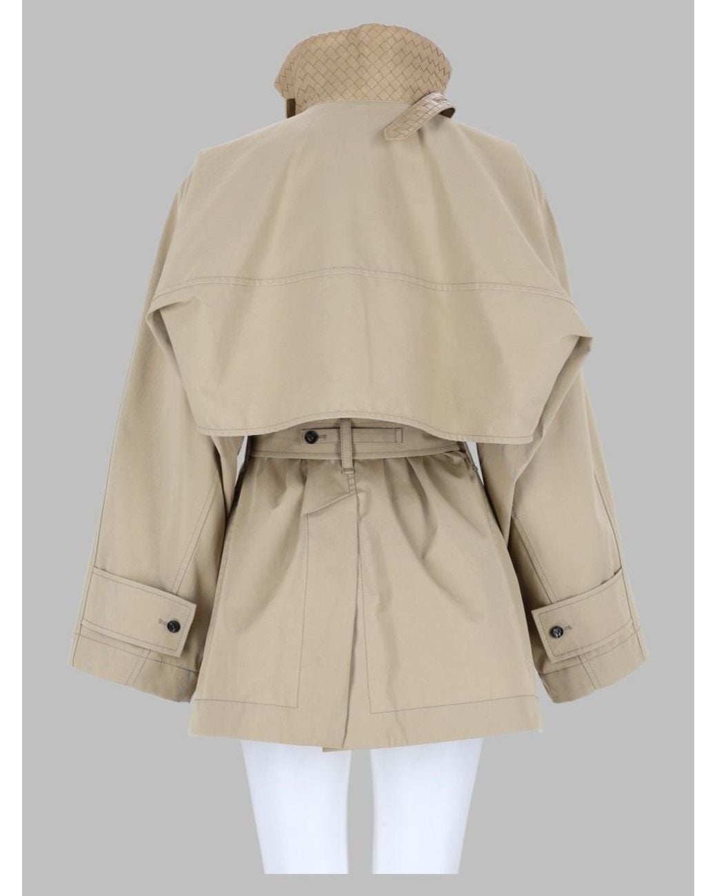 Bottega Veneta Natural Cotton Trench Coat For