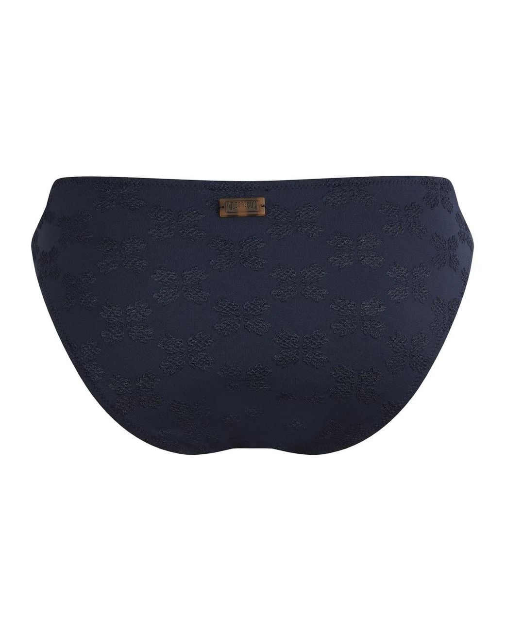 Vilebrequin Blue Low-Rise Bikini Bottoms With Flocked Turtle Embroidery