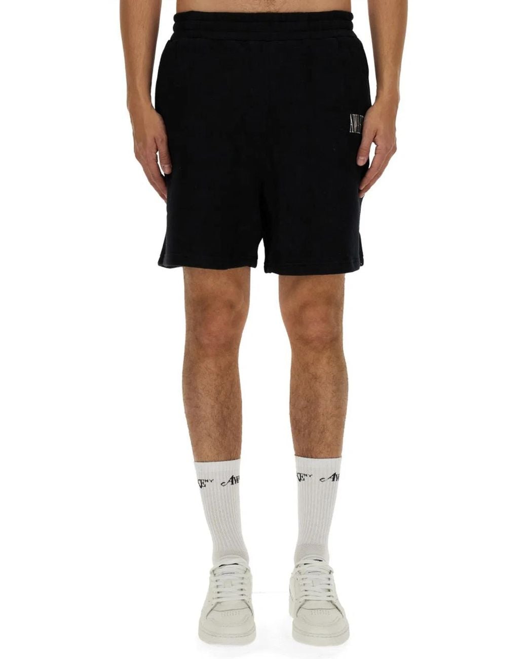 AWAKE NY Black Bermuda With Logo for men