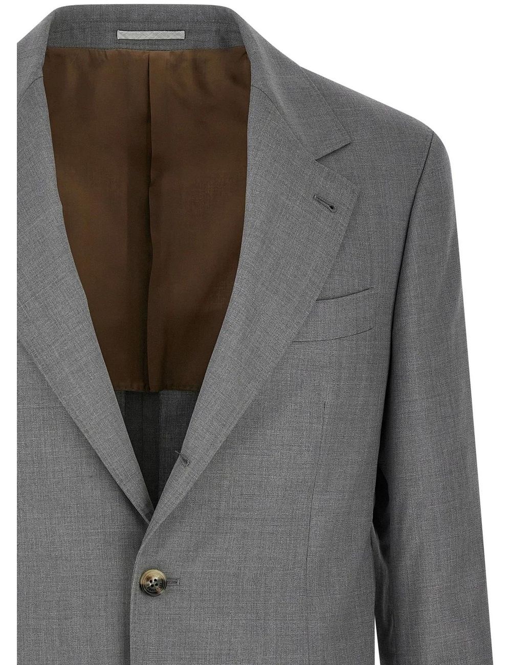 Brunello Cucinelli Gray Hopsack Blazer for men