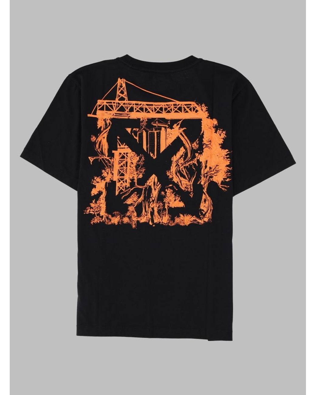 Off-White c/o Virgil Abloh Black Graphic Printed Cotton T-Shirt for men
