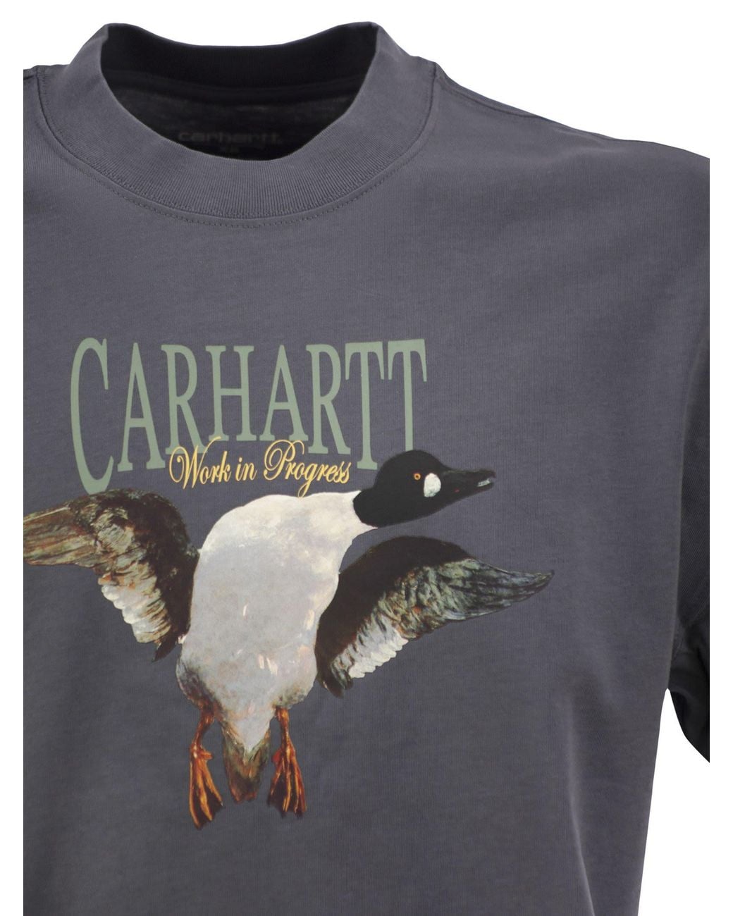 Carhartt Gray Organic Cotton T-Shirt With Graphic Print