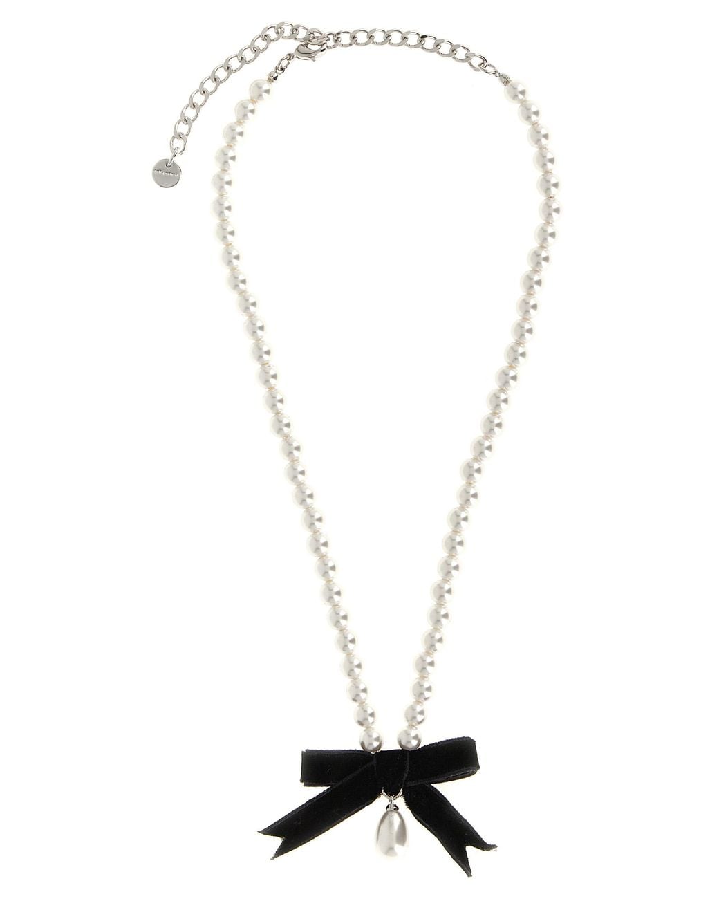 Self-Portrait White Self Portrait Bow Pearl' Necklace